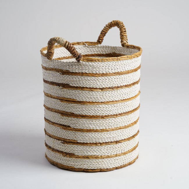 Cesta de fibra vegetal crudo y marrón L Sethi