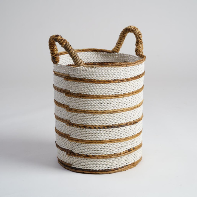 Cesta de fibra vegetal crudo y marrón M Sethi