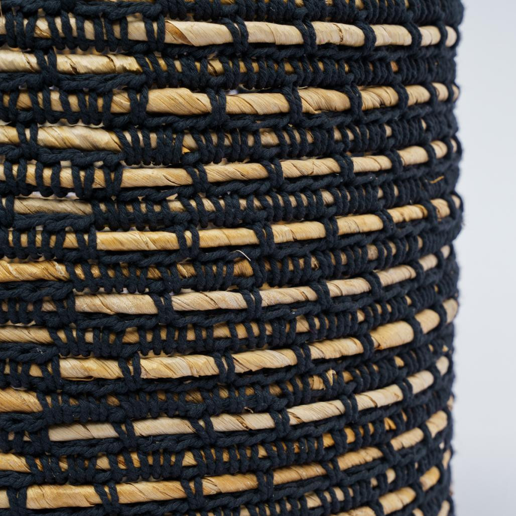 Cesta de fibra vegetal negra y beige XL Anaya