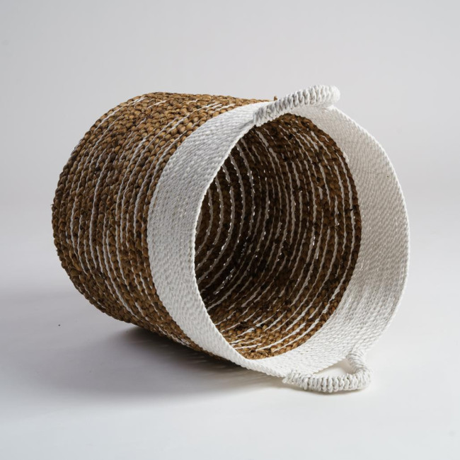 Gran cesta trenzada en jacinto de agua XL Vito