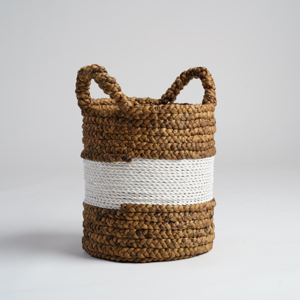 Cesta trenzada en jacinto de agua S Vito