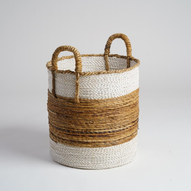 Gran cesta de mimbre blanco XL Unix