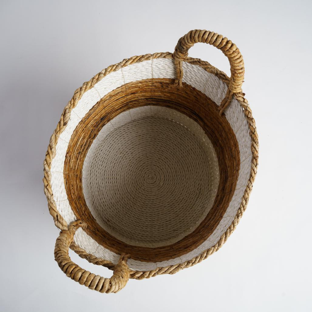 Gran cesta de mimbre blanco XL Unix