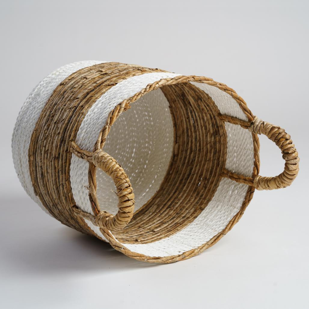 Cesta de mimbre blanco L Unix