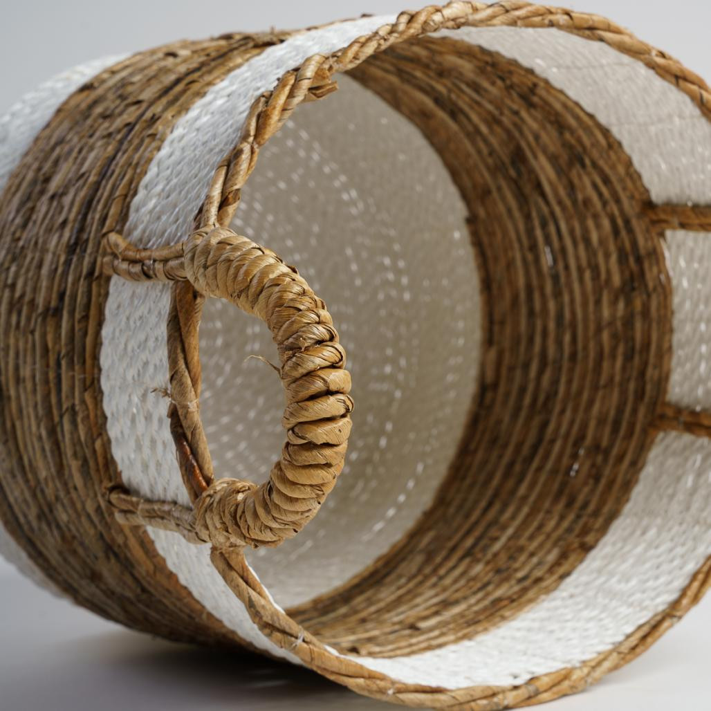 Cesta de mimbre blanco L Unix