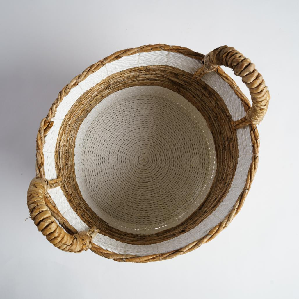 Cesta de mimbre blanco L Unix