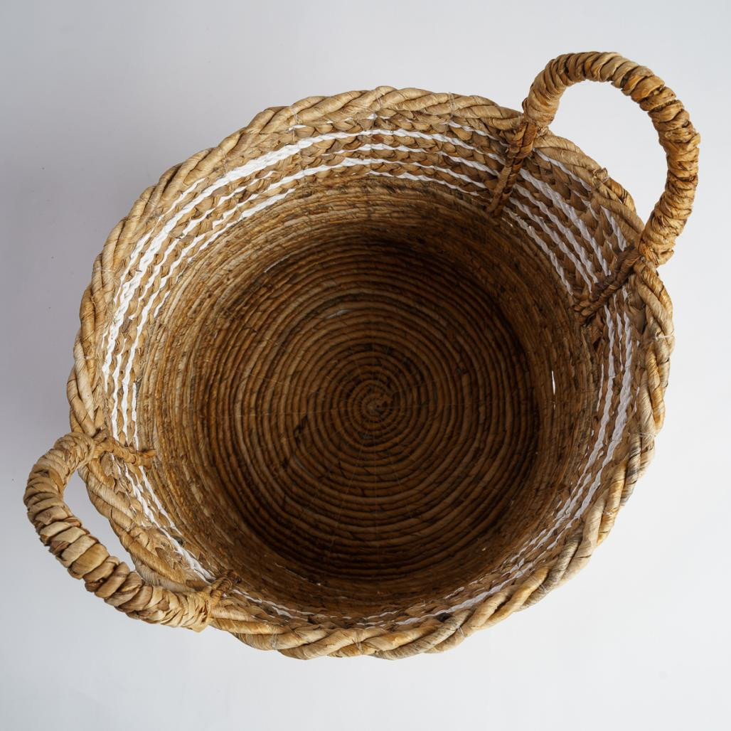 Gran cesta de mimbre beige XL Yvo