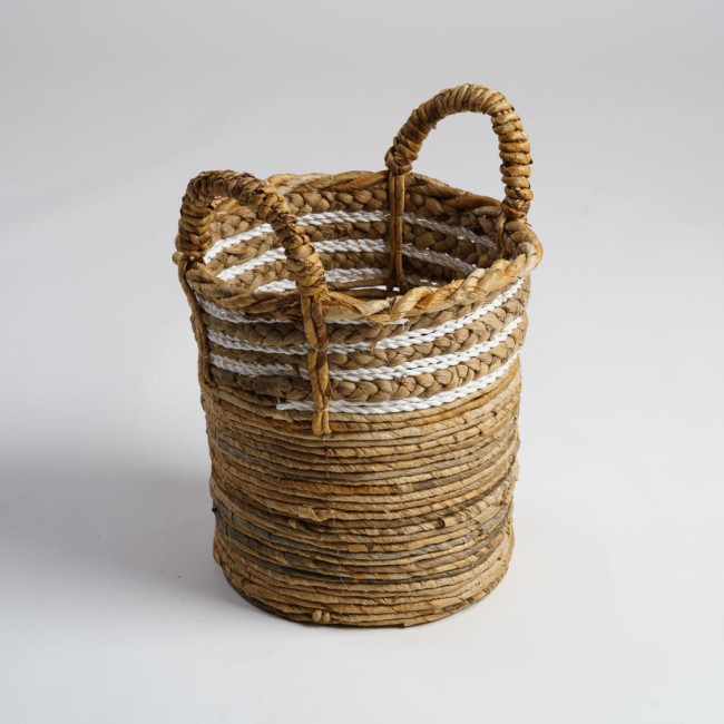 Cesta de fibra vegetal beige S Yvo