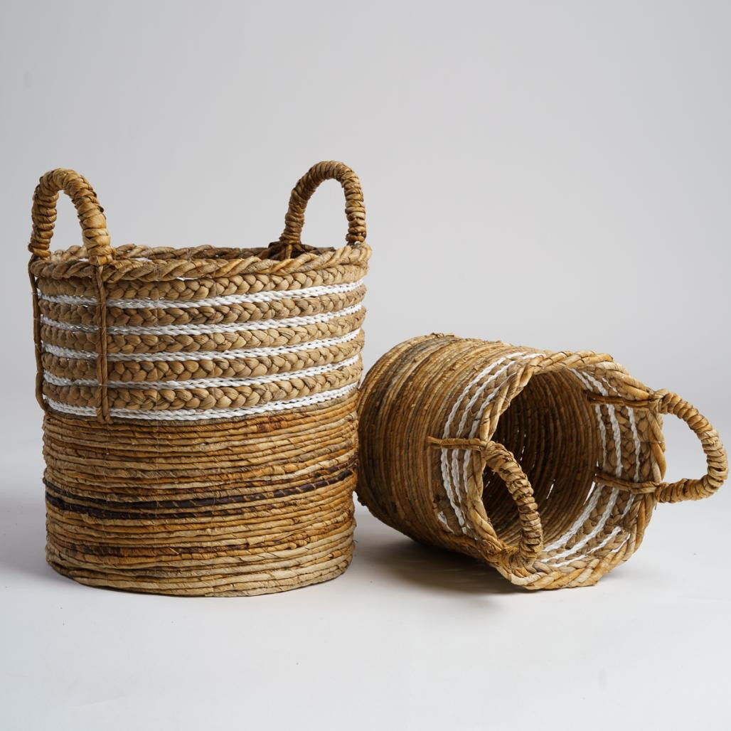 Cesta de fibra vegetal beige S Yvo Cesta de fibra vegetal beige S Yvo