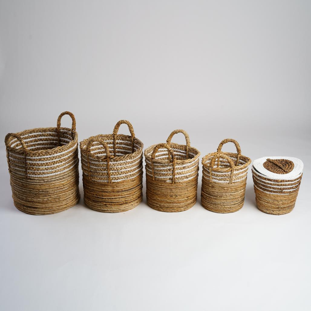 Cesta de fibra vegetal beige S Yvo Cesta de fibra vegetal beige S Yvo