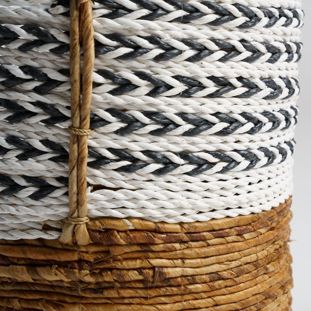 Cesta con asas de fibra vegetal blanco S Sookie