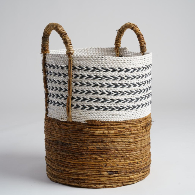 Cesta con asas de fibra vegetal L Sookie