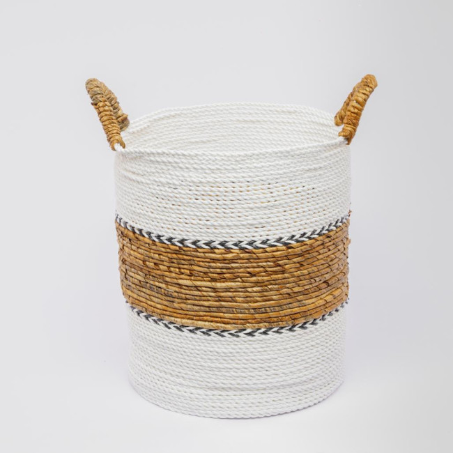 Gran cesta de mimbre crudo y marrón XL Izia