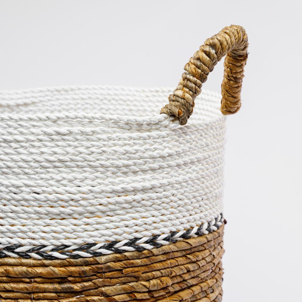 Gran cesta de mimbre crudo y marrón XL Izia