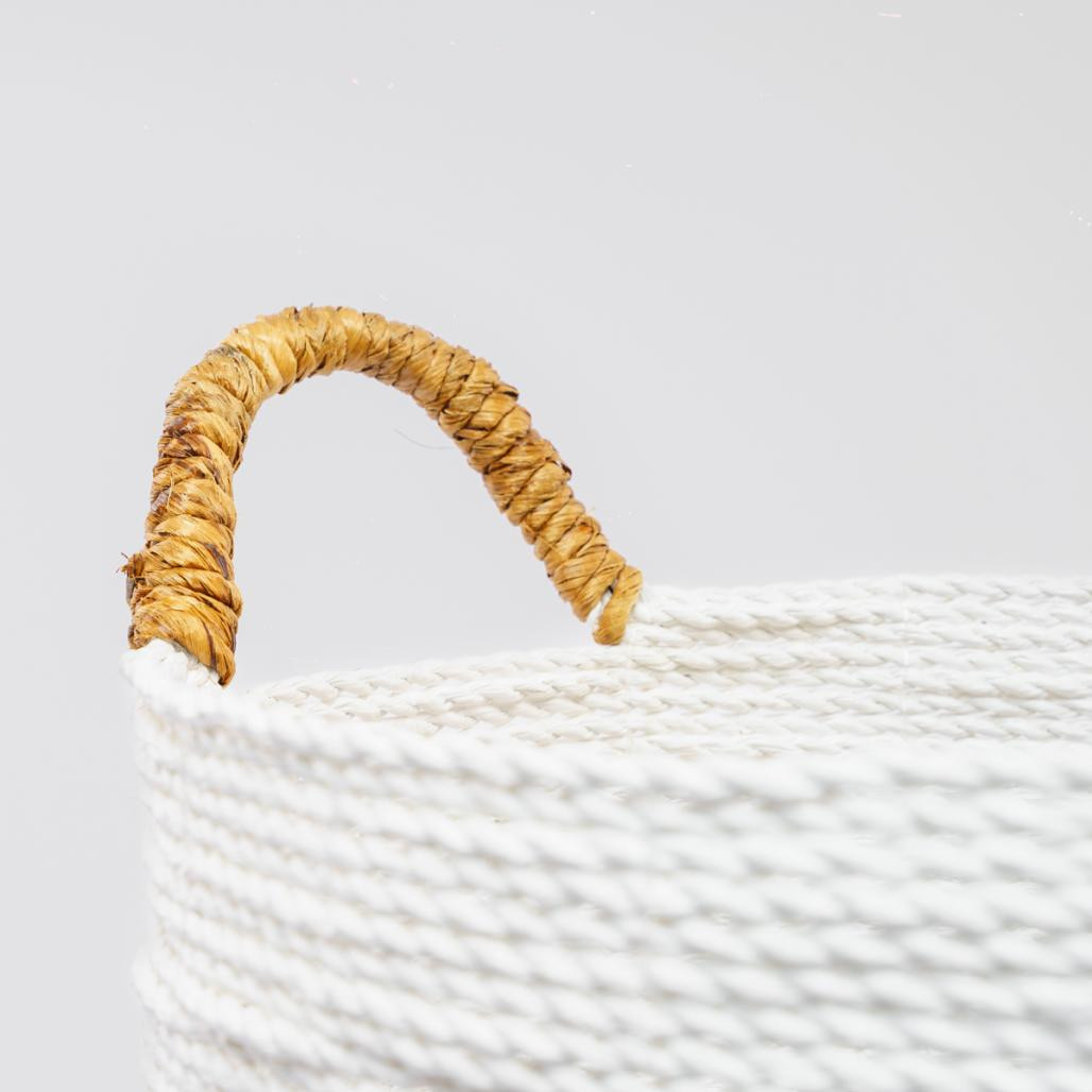 Cesta de mimbre crudo y marrón L Izia