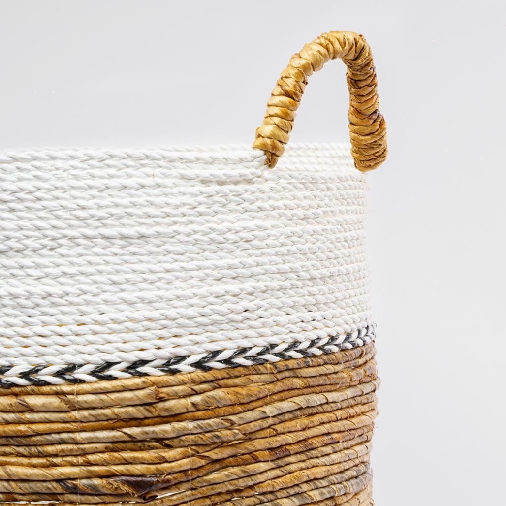 Cesta de mimbre crudo y marrón L Izia