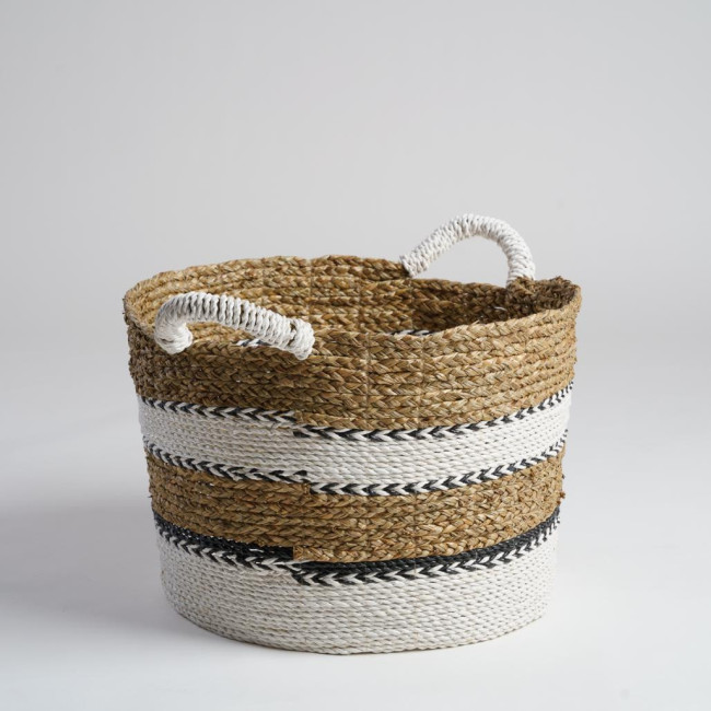 Gran cesta trenzada en jacinto de agua XL Cassi