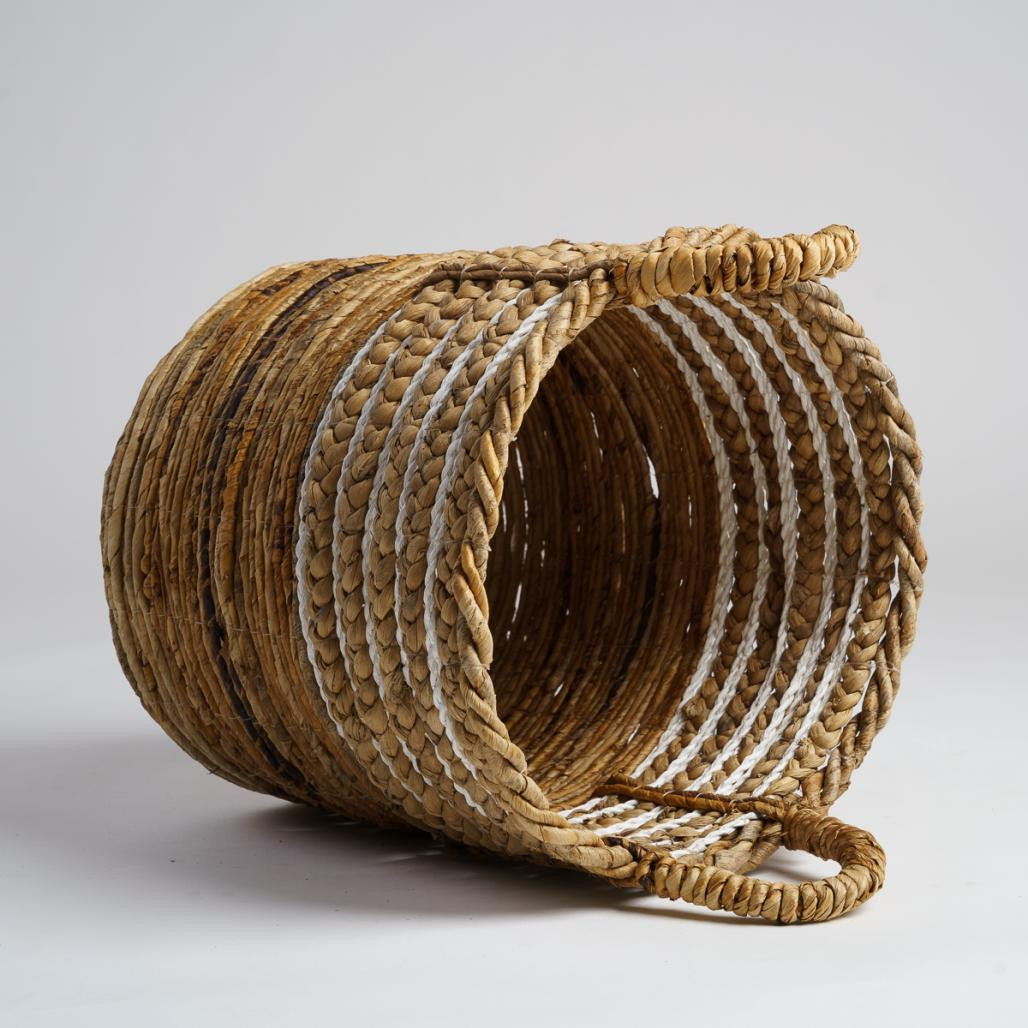 Cesta de fibra vegetal beige L Yvo Cesta de fibra vegetal beige L Yvo