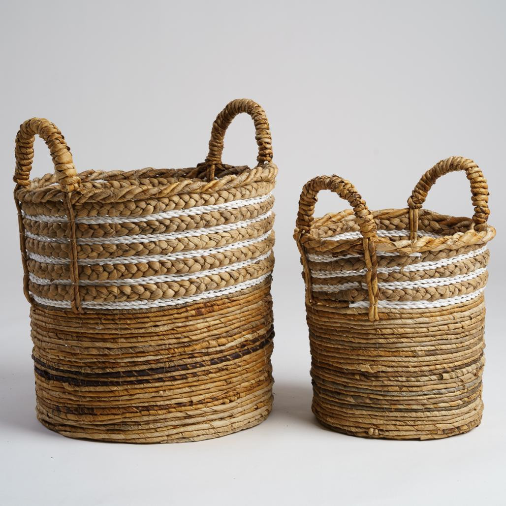 Cesta de fibra vegetal beige L Yvo Cesta de fibra vegetal beige L Yvo