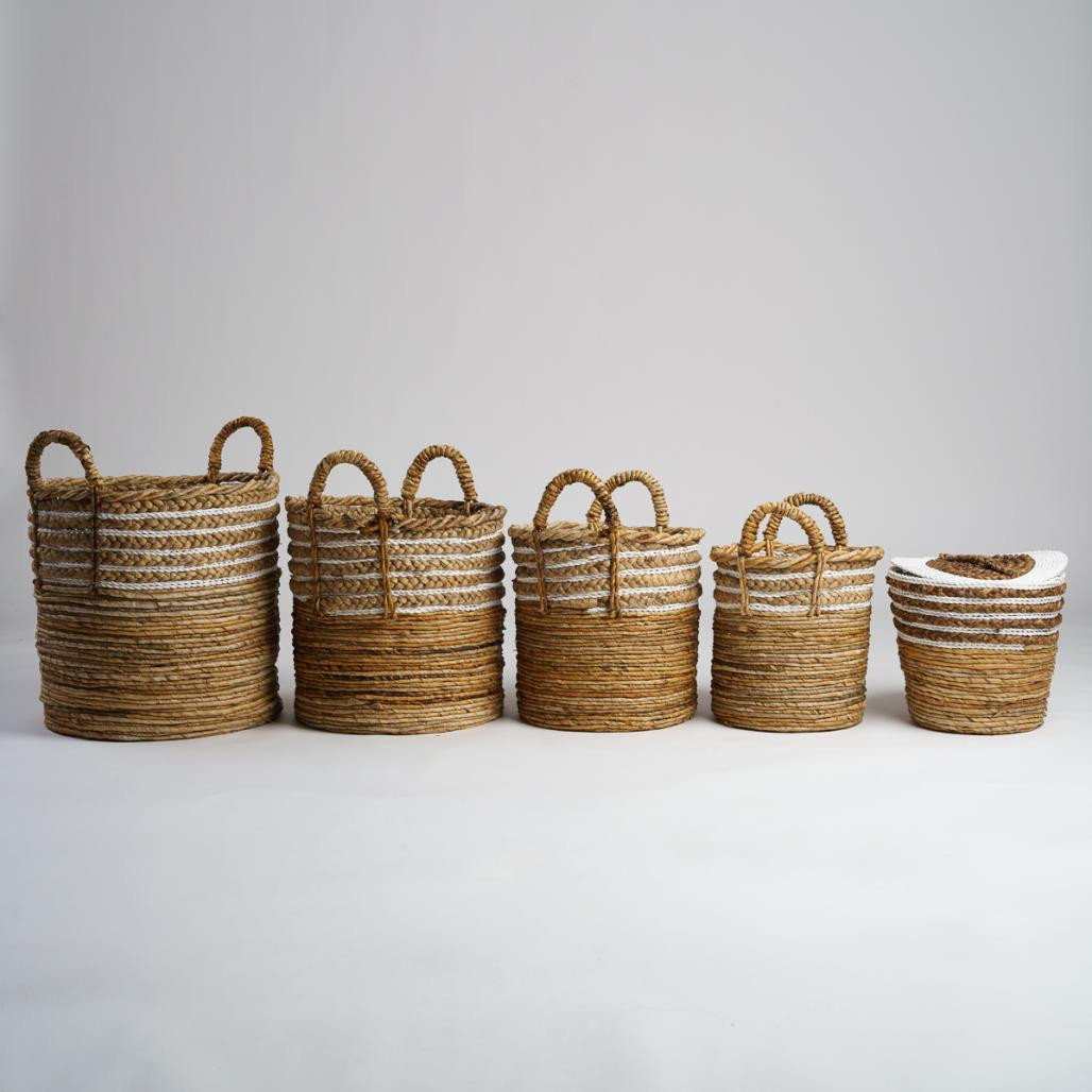 Cesta de fibra vegetal beige L Yvo Cesta de fibra vegetal beige L Yvo