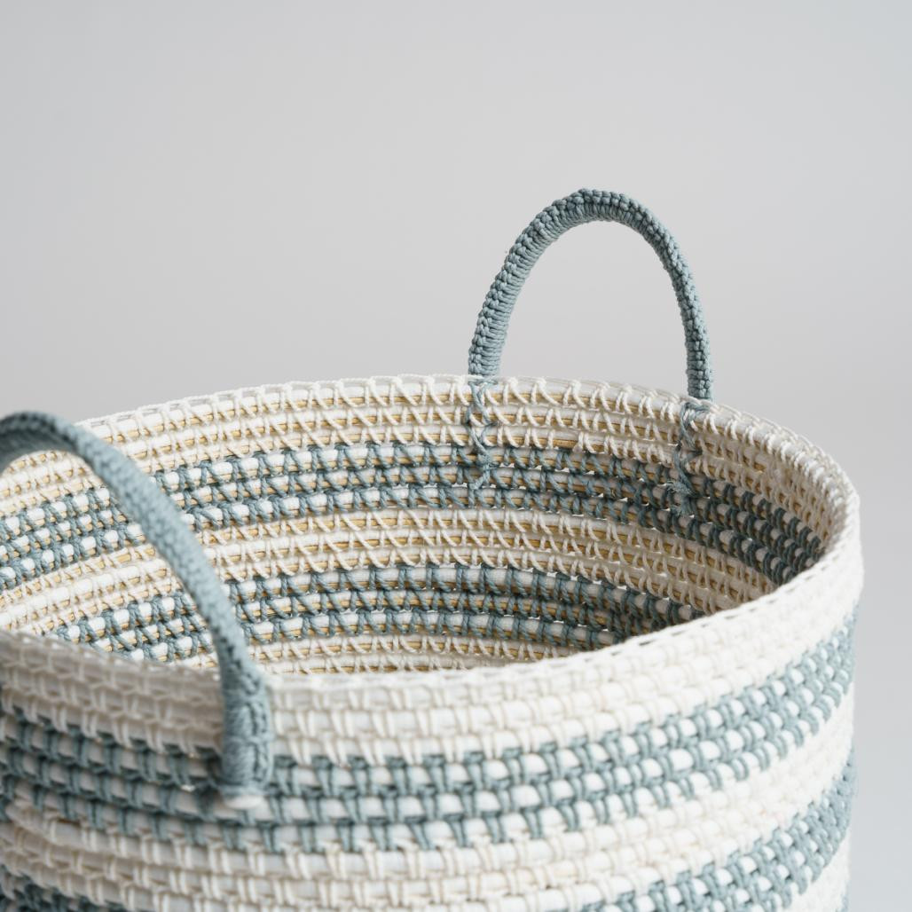 Gran cesta en cuerda gris y crudo XL Guapa Gran cesta en cuerda gris y crudo XL Guapa