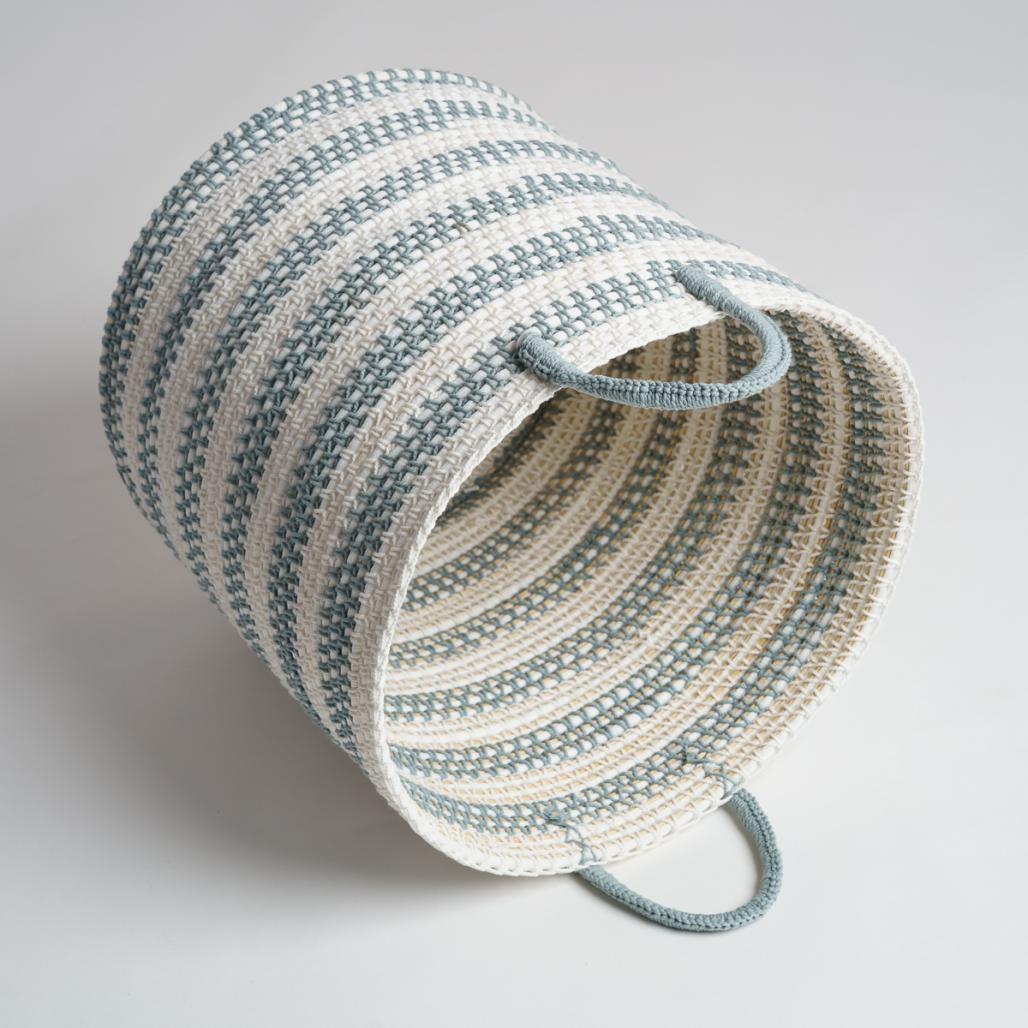 Cesta en cuerda gris y crudo L Guapa