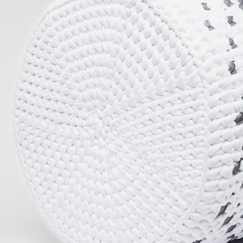Gran cesta de cuerda gris y blanco L Elly