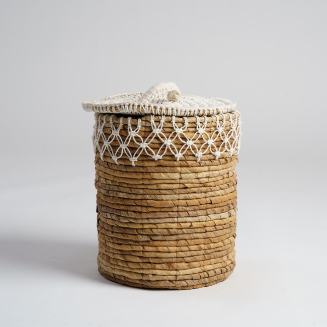Cesta trenzada con tapa H.35 cm Major