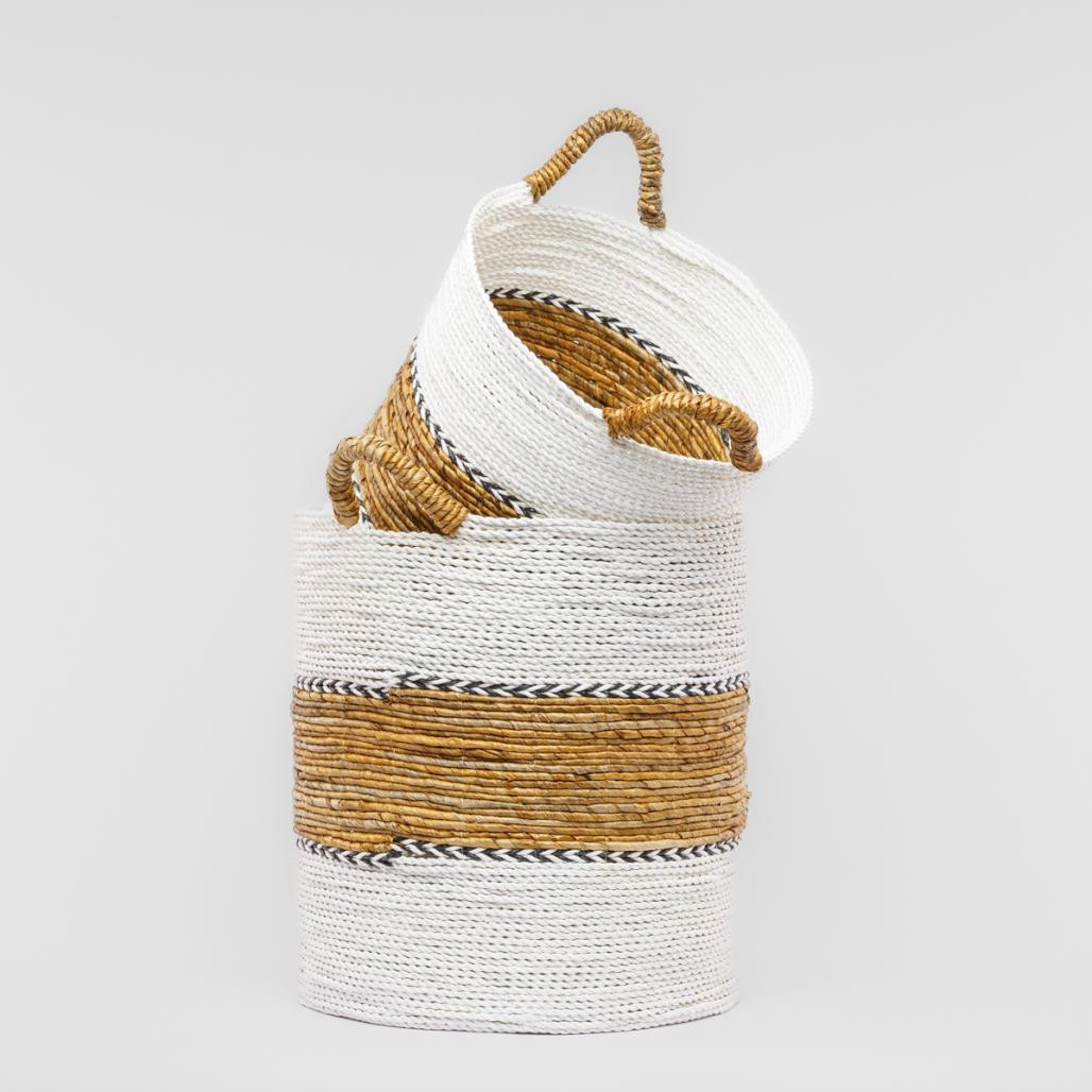 Lot de 2 paniers L en fibre végétale L-S Izia Lot de 2 paniers L en fibre végétale L-S Izia
