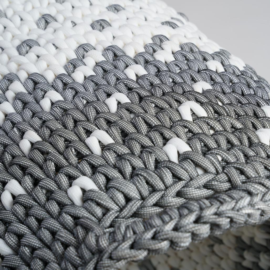 Lot paniers en corde gris et blanc Elly Lot paniers en corde gris et blanc Elly