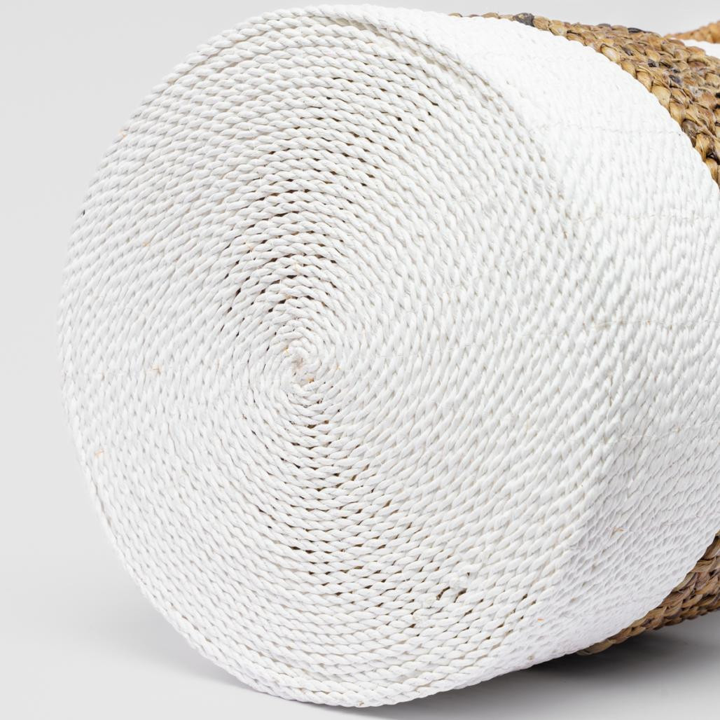 Cesta de jacinto de agua crudo y marrón XL Mizu