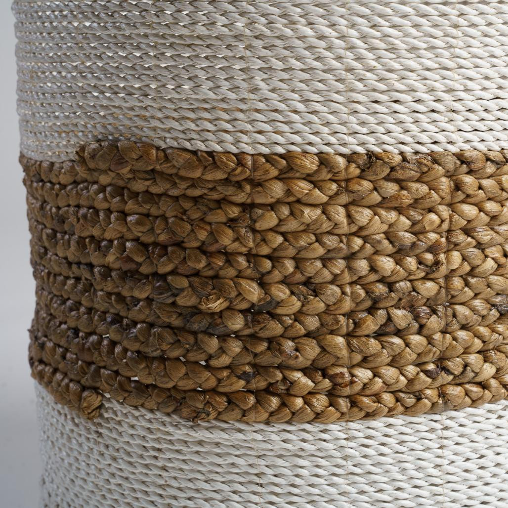 Cesta de jacinto de agua crudo y marrón XL Mizu