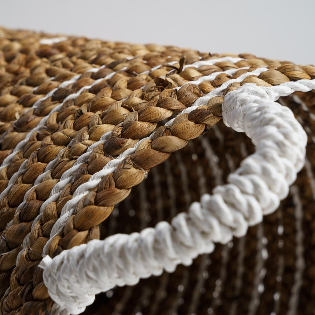 Lot de 2 paniers tressés en jacinthe d'eau XL-M Vito