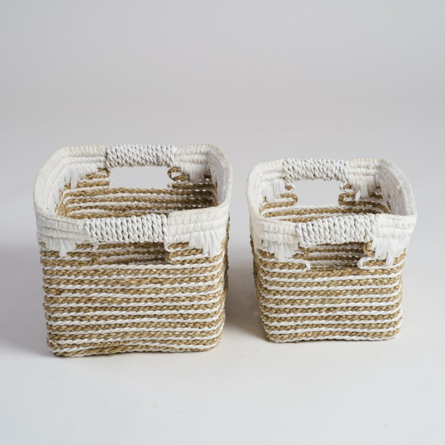Lote de 2 cestas de almacenamiento de fibra vegetal Caty