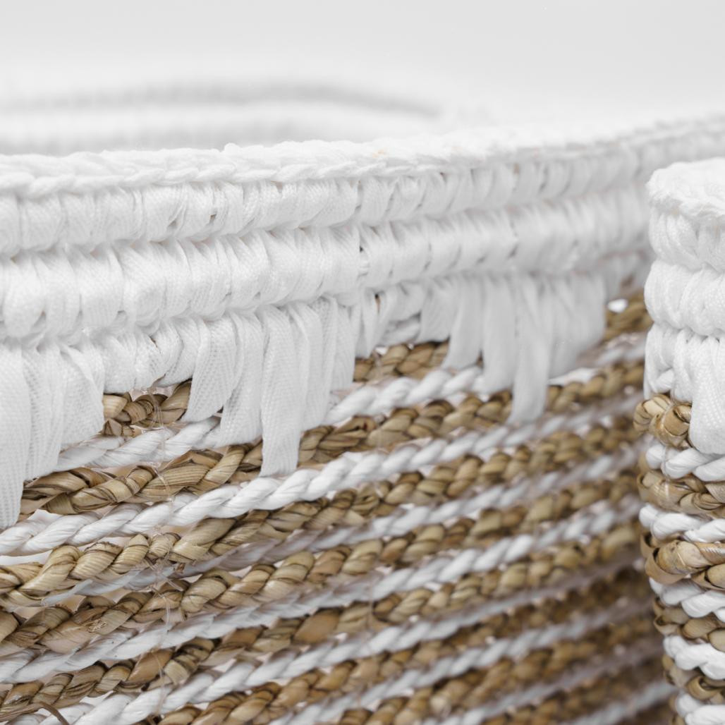 Lote de 2 cestas de almacenamiento de fibra vegetal Caty Lote de 2 cestas de almacenamiento de fibra vegetal Caty