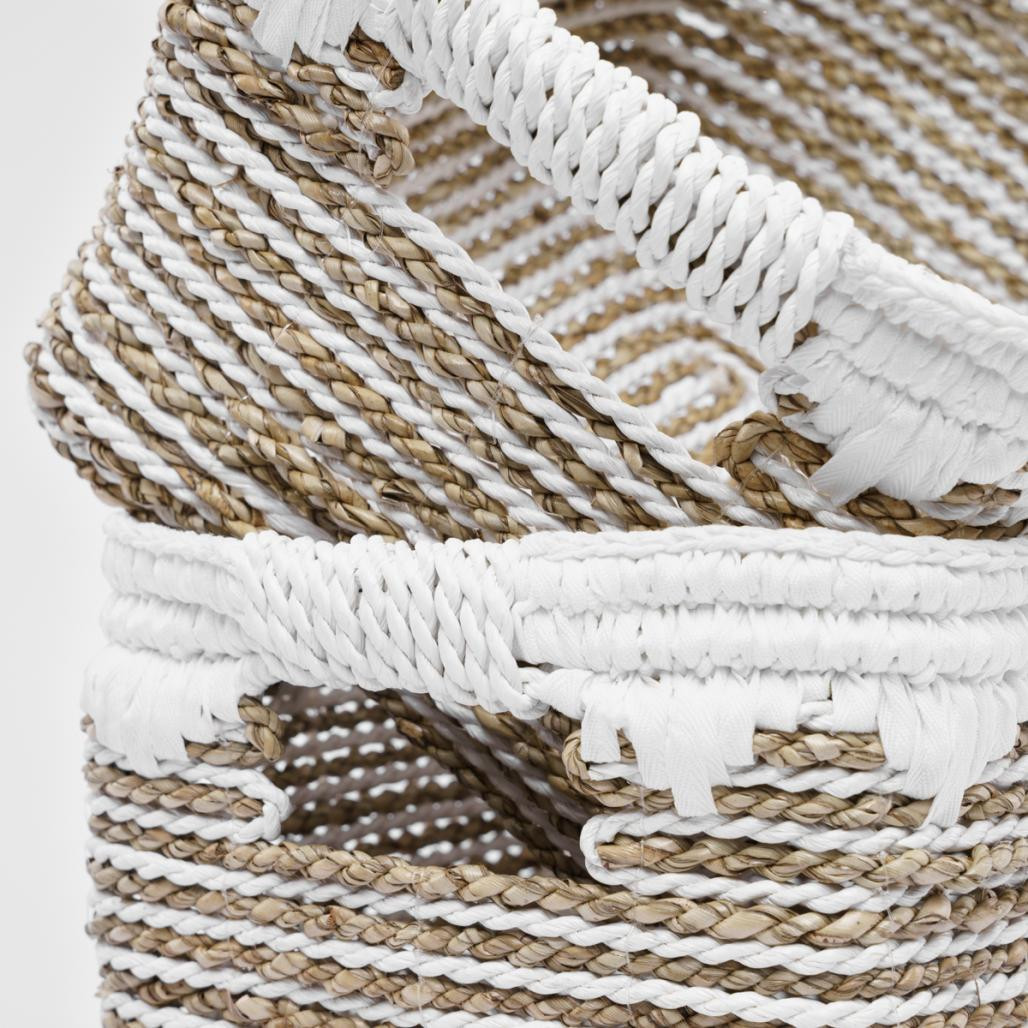 Lote de 2 cestas de almacenamiento de fibra vegetal Caty Lote de 2 cestas de almacenamiento de fibra vegetal Caty