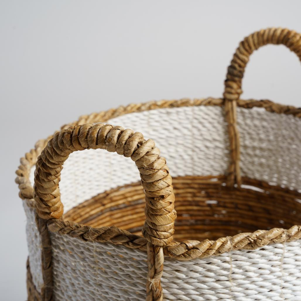 Lot de 2 paniers en fibre végétale avec poignées XL-M Unix Lot de 2 paniers en fibre végétale avec poignées XL-M Unix