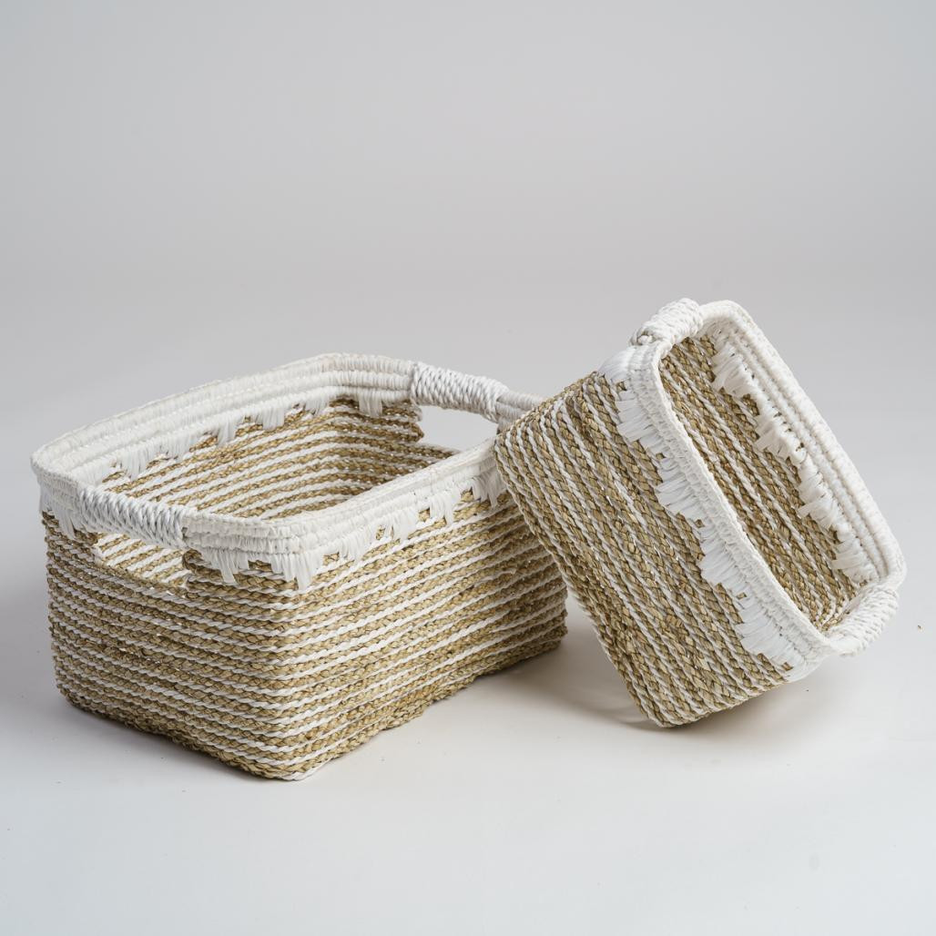 Juego de 2 cestas rectangulares L-S Caty