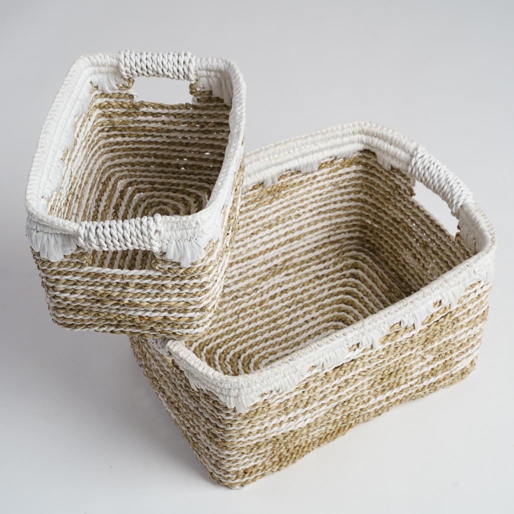 Juego de 2 cestas rectangulares L-S Caty