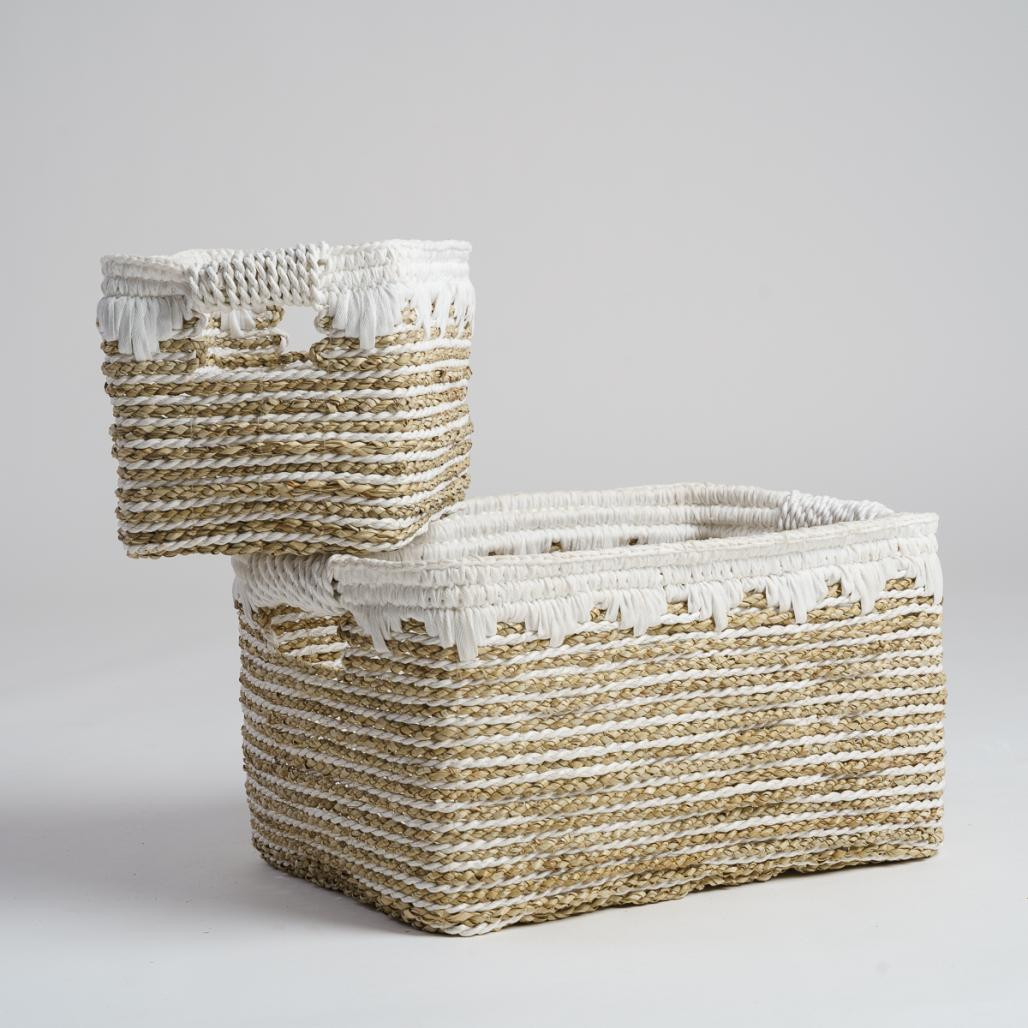 Juego de 2 cestas rectangulares L-S Caty