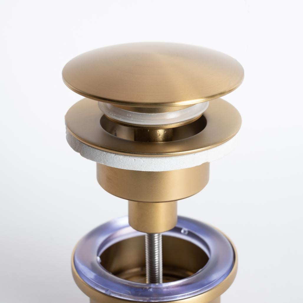 Válvula vaciado universal,pop-up, dorado cepillado