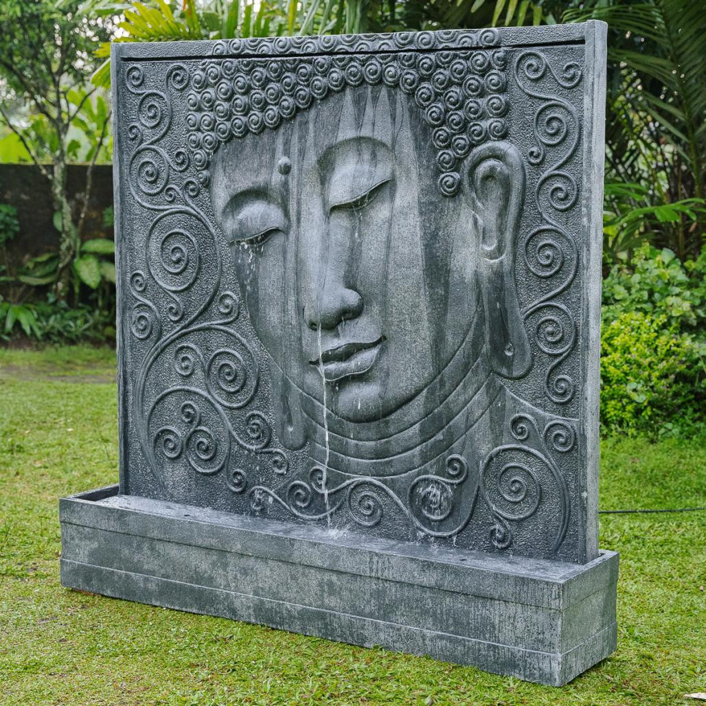 Gran fuente con el rostro en relieve de Buda 165cm Gran fuente con el rostro en relieve de Buda 165cm