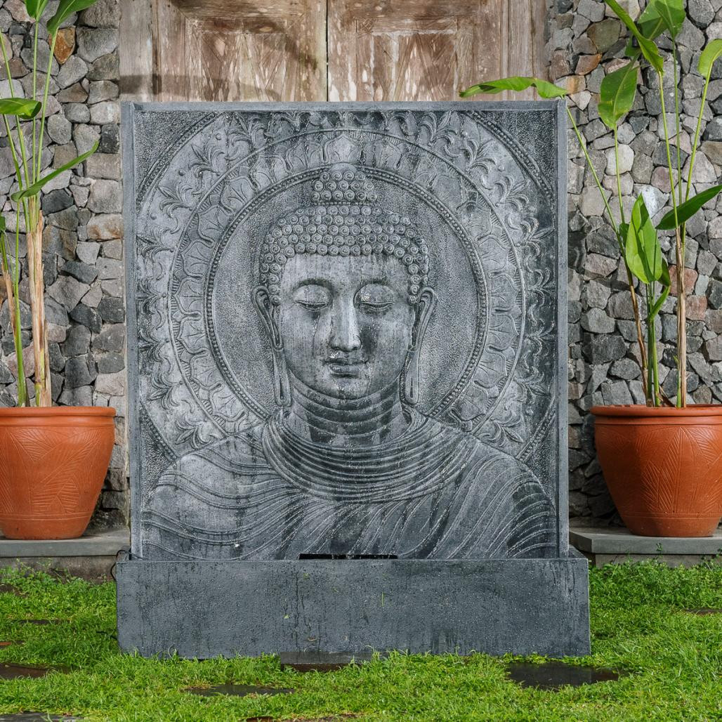 Fuente con Buda y flores de loto 165cm
