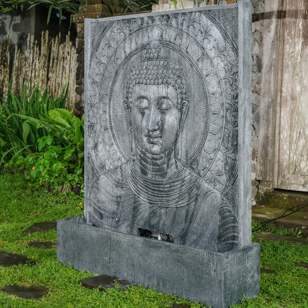 Fuente con Buda y flores de loto 165cm Fuente con Buda y flores de loto 165cm