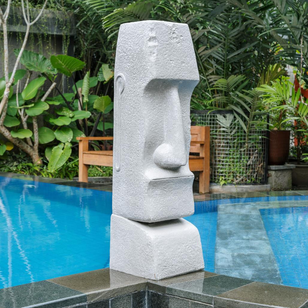 Estatua del jardàn moai de la isla de pascua 1m Estatua del jardàn moai de la isla de pascua 1m