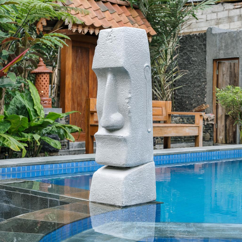 Estatua del jardàn moai de la isla de pascua 1m Estatua del jardàn moai de la isla de pascua 1m