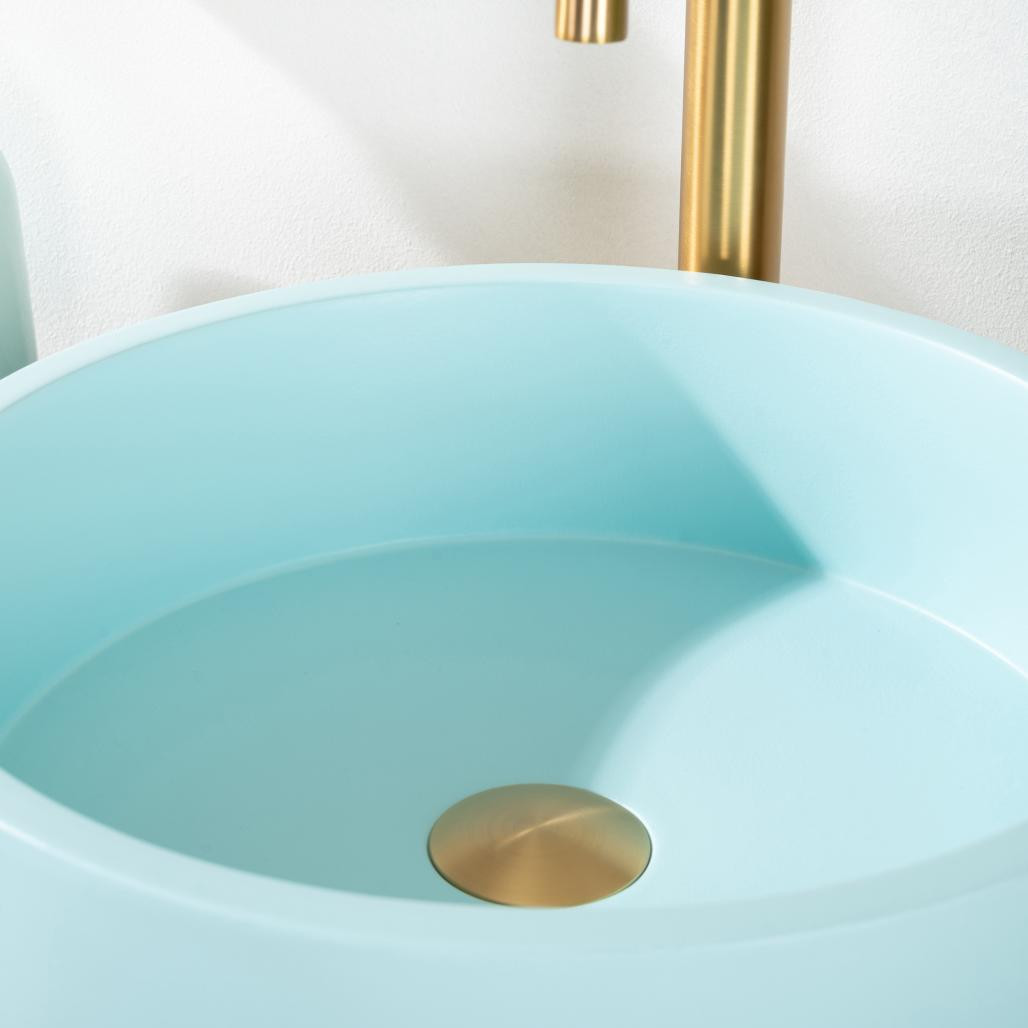 Lavabo de hormigón redondo 38cm azul Nox