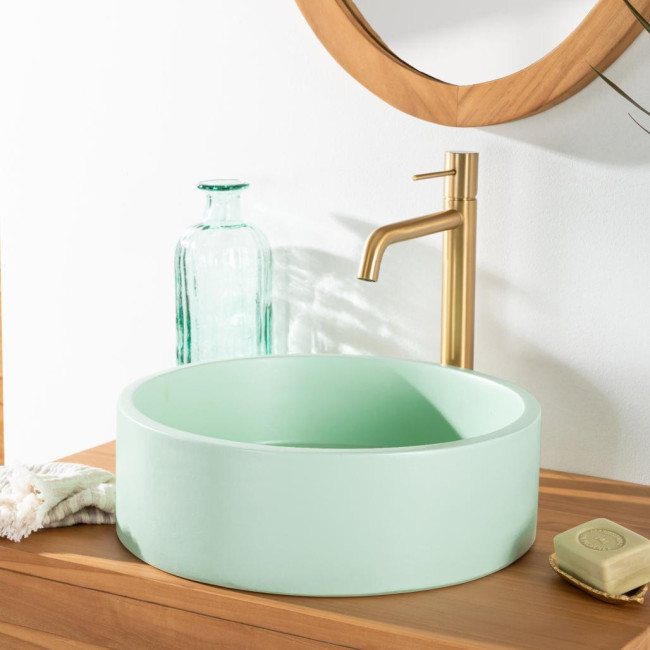 Lavabo de hormigón redondo 38cm verde Nox