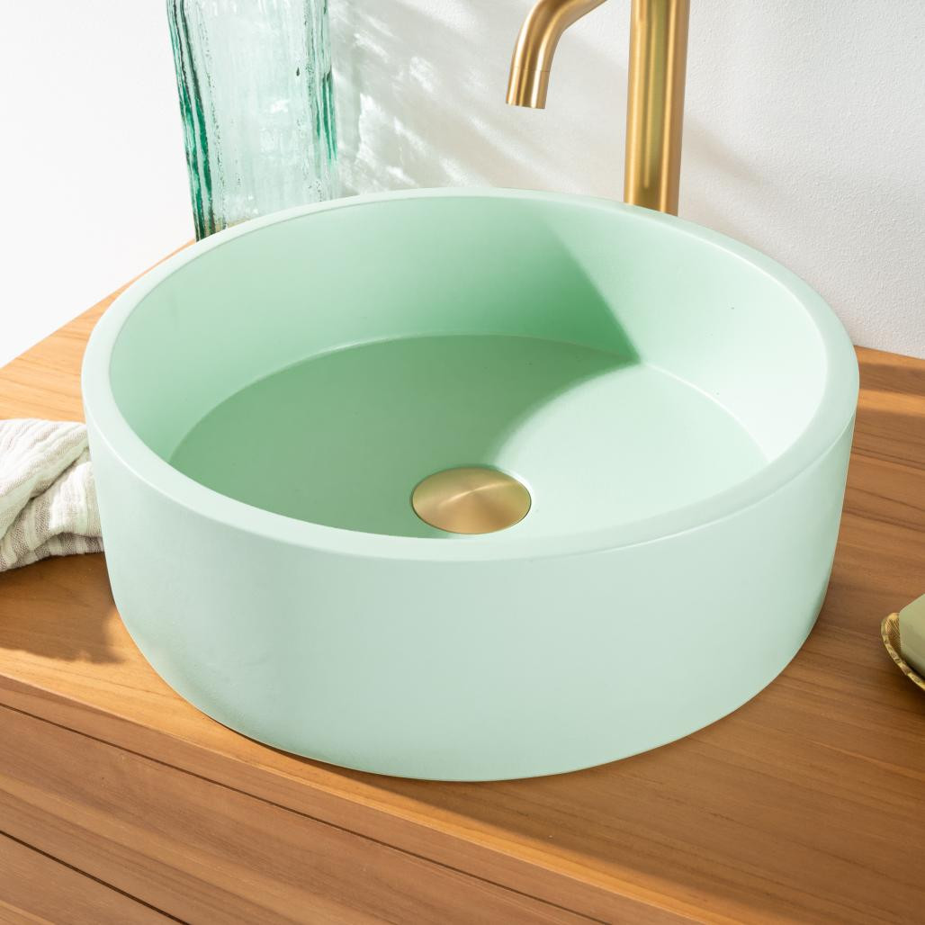 Lavabo de hormigón redondo 38cm verde Nox Lavabo de hormigón redondo 38cm verde Nox