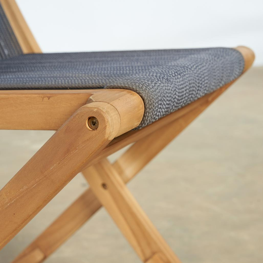 Lot de 2 chaises de jardin en teck et corde dark grey Kristo